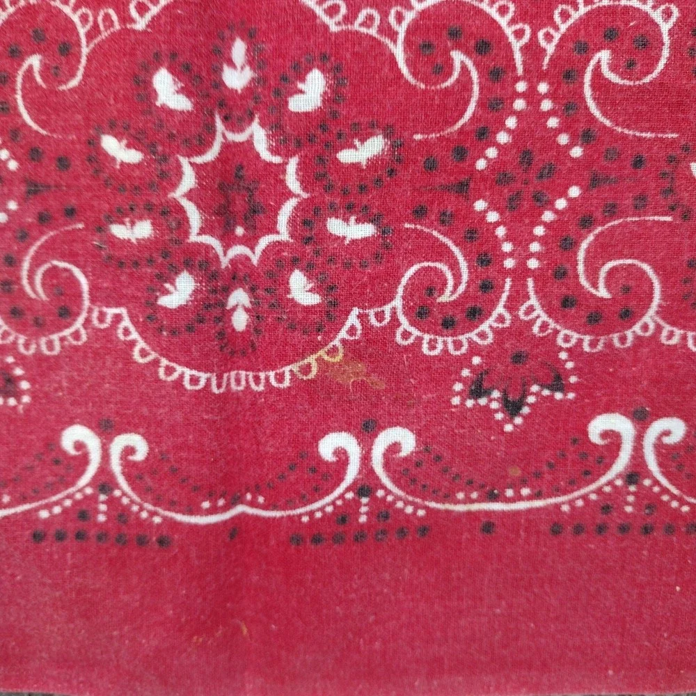 Vtg 50s 60s Elephant Trunk Up Bandana Indigo Red Selvedge Cotton Workwear #1841